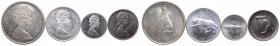 Canada - Elisabetta II (dal 1952) Lotto di 4 esemplari: Serietta "Centenario confederazione" 1967 composta da: 50 Centesimi - Ag; 25 Centesimi - Ag; 1...