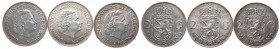 Paesi Bassi - Regina Giuliana (1949-1980) Lotto da 3 esemplari: 2½ Gulden 1959 - Ag; 2½ Gulden 1960 - Ag; 2½ Gulden 1961 - Ag
n.a.

 Worldwide ship...