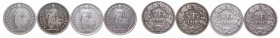 Svizzera - Confederazione Elvetica (dal 18509 Lotto da 4 esemplari: Mezzo Franco 1907 - Ag, Mezzo Franco 1910 - Ag; Mezzo Franco 1914 - Ag; Mezzo Fran...