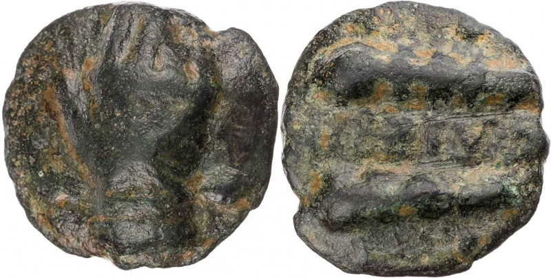 UMBRIEN TUDER
 Triens (Aes Grave) 220-200 v. Chr. Vs.: Hand in caestus (Boxhand...