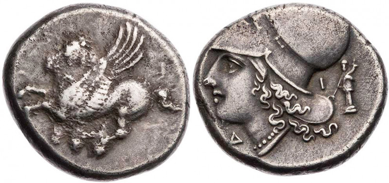 KORINTHIA KORINTH
 AR-Stater 375-300 v. Chr. Vs.: Pegasos fliegt n. l., darunte...