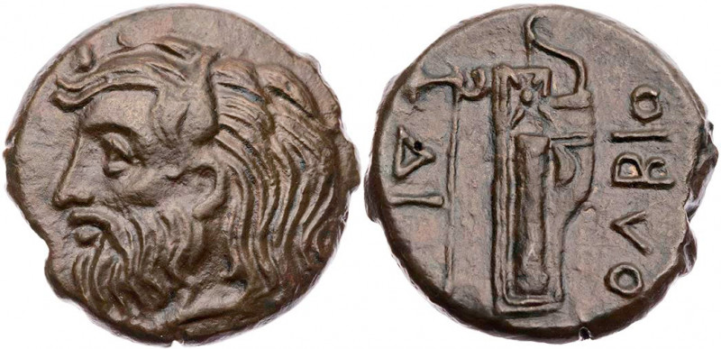 SARMATIEN OLBIA
 AE-Tetrachalkon 300-275 v. Chr. Vs.: Kopf des gehörnten Flussg...