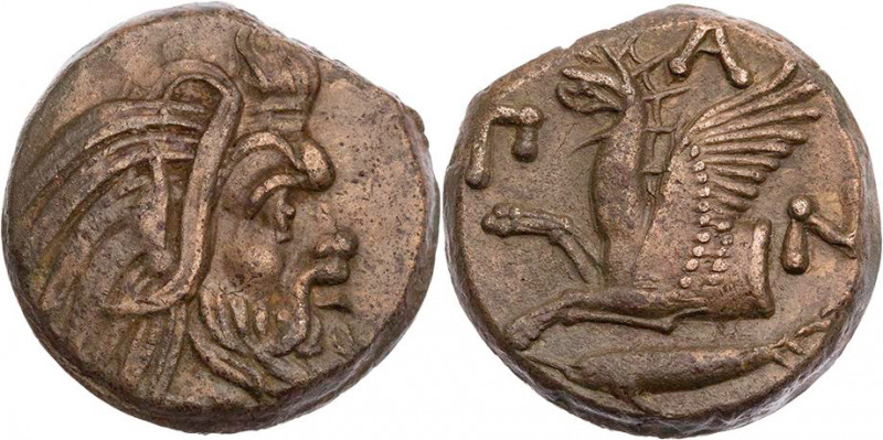 KIMMERISCHER BOSPORUS PANTIKAPAION
 AE-Tetrachalkon 310-304/3 v. Chr. Vs.: Kopf...