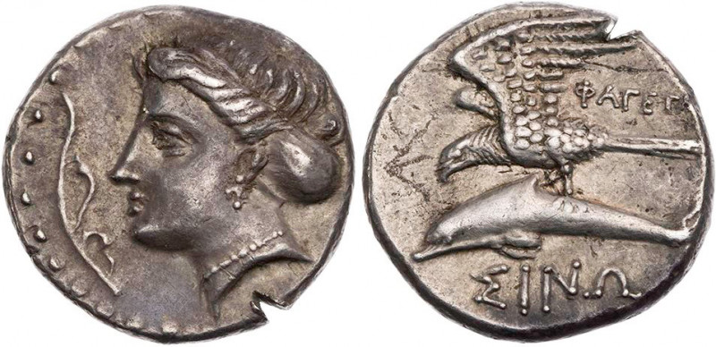 PAPHLAGONIEN SINOPE
 AR-Drachme 330-300 v. Chr., Magistrat Phagetas Vs.: Kopf d...