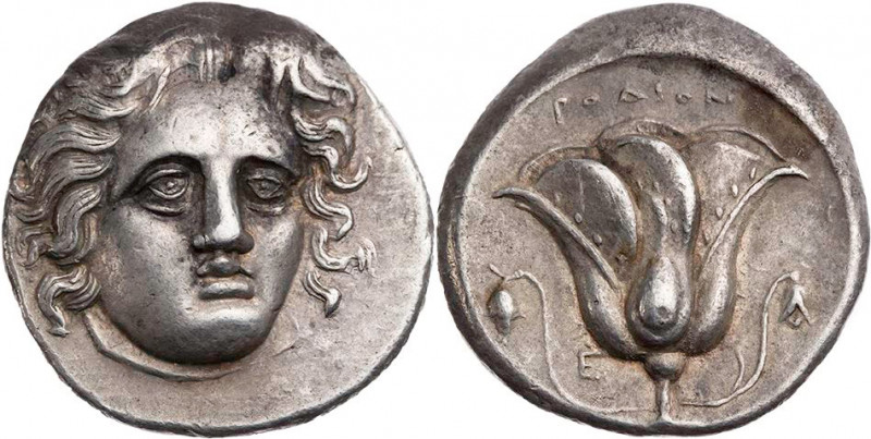 KARISCHE INSELN RHODOS
Rhodos AR-Didrachme 305-275 v. Chr. Vs.: Kopf des Helios...
