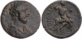 LESBOS MYTILENE
Pseudo-autonom, unter Marcus Aurelius, 161-180 n. Chr. AE-Diassarion um 177-179 n. Chr., unter Strategos M. Aurelios Proteas Vs.: dra...