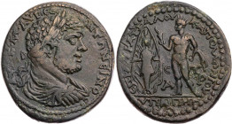 LYDIEN HYPAIPA
Caracalla, 198-217 n. Chr. AE-Tetrassarion 212-217 n. Chr., unter den Stadt-Strategoi Aurelios Attalos und Apollonios Vs.: gepanzerte ...
