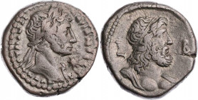ÄGYPTEN ALEXANDRIA
Hadrianus, 117-138 n. Chr. BI-Tetradrachme 117/118 n. Chr. (= Jahr 2) Vs.: Büste mit drapierter linker Schulter und Lorbeerkranz n...
