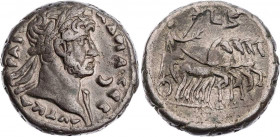 ÄGYPTEN ALEXANDRIA
Hadrianus, 117-138 n. Chr. BI-Tetradrachme 121/122 n. Chr. (= Jahr 6) Vs.: Kopf mit drapierter linker Schulter und Lorbeerkranz n....