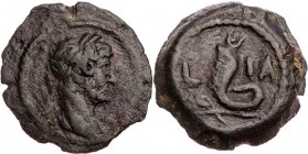 ÄGYPTEN ALEXANDRIA
Hadrianus, 117-138 n. Chr. AE-Dichalkon 126/127 n. Chr. (= Jahr 11) Vs.: Kopf mit drapierter linker Schulter und Lorbeerkranz n. r...