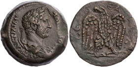 ÄGYPTEN ALEXANDRIA
Hadrianus, 117-138 n. Chr. AE-Drachme 134/135 n. Chr. (= Jahr 19) Vs.: gepanzerte und drapierte Büste mit Lorbeerkranz n. r., Rs.:...