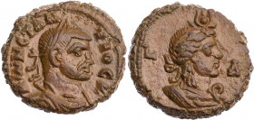 ÄGYPTEN ALEXANDRIA
Constantius I. Caesar, 293-305 n. Chr. AE-Tetradrachme 295/296 n. Chr. (= Jahr 4) Vs.: gepanzerte und drapierte Büste mit Lorbeerk...