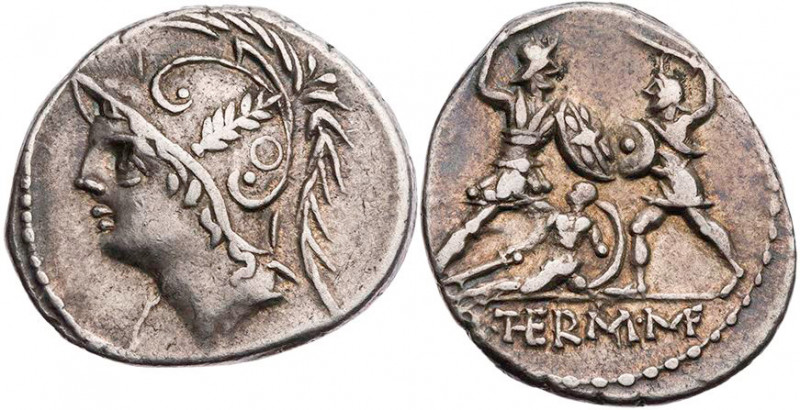RÖMISCHE REPUBLIK
Q. Minucius Thermus, 103 v. Chr. AR-Denar Rom Vs.: Kopf des M...