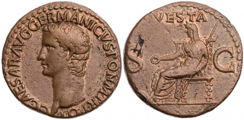 RÖMISCHE KAISERZEIT
Caligula, 37-41 n. Chr. AE-As 37/38 n. Chr. Rom Vs.: C CAES...