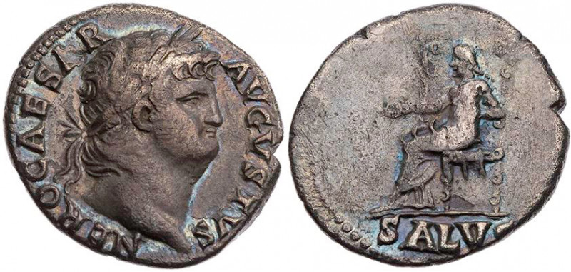 RÖMISCHE KAISERZEIT
Nero, 54-68 n. Chr. AR-Denar 65/66 n. Chr. Rom Vs.: NERO CA...