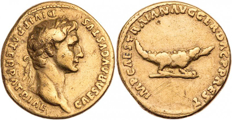RÖMISCHE KAISERZEIT
Traianus, 98-117 n. Chr. AV-Aureus 112-113 n. Chr., Restitu...