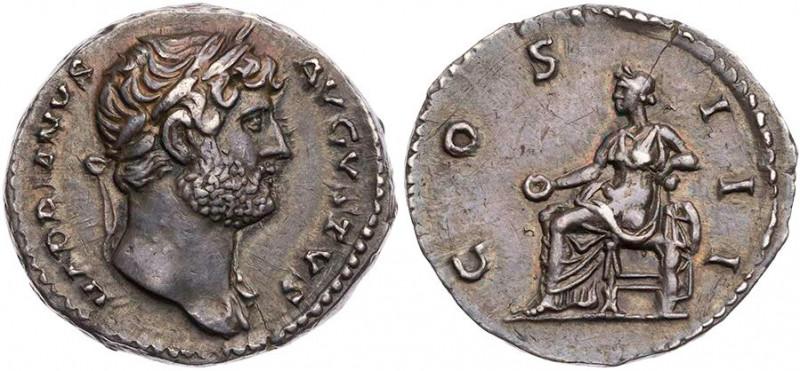 RÖMISCHE KAISERZEIT
Hadrianus, 117-138 n. Chr. AR-Denar 124-125 n. Chr. Rom Vs....