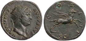 RÖMISCHE KAISERZEIT
Hadrianus, 117-138 n. Chr. AE-Dupondius 124-125 n. Chr. Rom Vs.: HADRIANVS AVGVSTVS, Kopf mit drapierter linker Schulter und Stra...