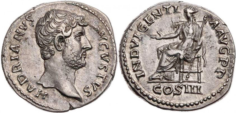 RÖMISCHE KAISERZEIT
Hadrianus, 117-138 n. Chr. AR-Denar 129-130 n. Chr. Rom Vs....