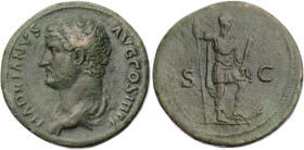 RÖMISCHE KAISERZEIT
Hadrianus, 117-138 n. Chr. AE-Sesterz 130 n. Chr. Rom Vs.: HADRIANVS AVG COS III P P, drapierte Büste n. l., Rs.: S - C, Kaiser s...