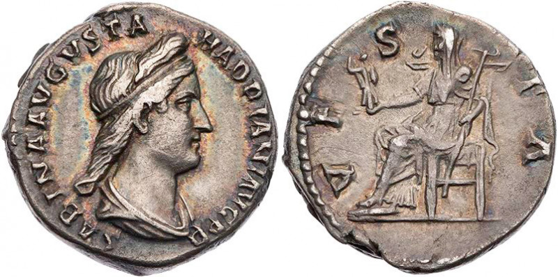 RÖMISCHE KAISERZEIT
Sabina, Gemahlin des Hadrianus, 117-138 n. Chr. AR-Denar 13...