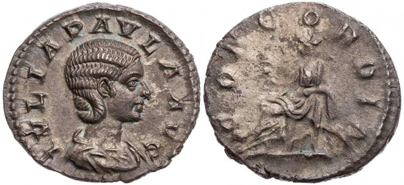 RÖMISCHE KAISERZEIT
Iulia Paula, Gemahlin des Elagabal, 219-220 n. Chr. AR-Dena...