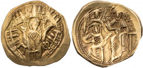 BYZANZ
Michael VIII. Palaiologos, 1258-1282. AV-Hyperpyron Nomisma 1261-1282 Konstantinopolis Vs.: Muttergottes steht betend in Stadtmauer mit sechs ...