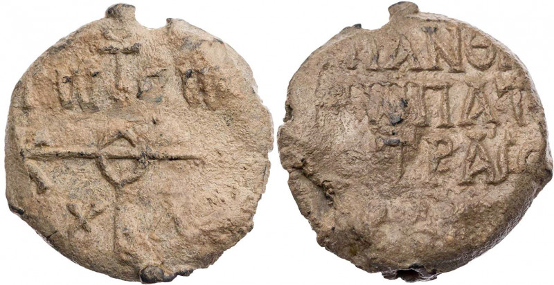 Pantherios, Patrikios & Strategos Sikelias, um 800-830. Bleisiegel Vs.: Invokati...
