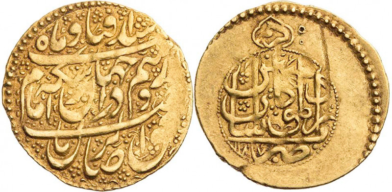 ZANDIDEN IN PERSIEN
Karim Khan, 1753-1779 (1166-1193 AH). AV-1/4 Mohur 1773/177...