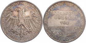 FRANKFURT STADT
 Doppelgulden 1848 Erzherzog Johann von Österreich AKS 39; J. 46; Thun 135. feine Tönung, kl. Kratzer und Randfehler, sonst vz