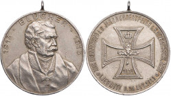 SCHLESIEN LIEGNITZ, STADT
 Tragbare Silbermedaille 1913 Auf die Feier zum 100-jährigen Gedenken an die Schlacht an der Katzbach und die Befreiung Sch...