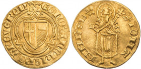 TRIER ERZBISTUM
Kuno II. von Falkenstein, 1362-1388. Goldgulden o. J. (1366-1368) Koblenz Vs.: gespaltener Wappenschild Trier/Münzenberg in Dreipass,...