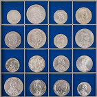 KAISERREICH
 Lot Silbermünzen PREUSSEN: 4 x 5 Mark, 7 x 3 Mark, 5 x 2 Mark J. 96, 97, 102, 103 (2), 104, 105, 106, 107, 108, 109, 110, 111, 112, 113,...