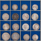 KAISERREICH
 Lot Silbermünzen PREUSSEN: 2 x 5 Mark, 8 x 3 Mark, 4 x 2 Mark; dazu: DEUTSCH-OSTAFRIKA: 1 Rupie 1891; DRITTES REICH: 5 Reichsmark 1934 A...