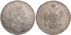 KAISERREICH ÖSTERREICH
Franz Josef I., 1848-1916. Doppelgulden 1859 B Kremnitz Dav. 22; Herinek 491; J. 329. fast ss