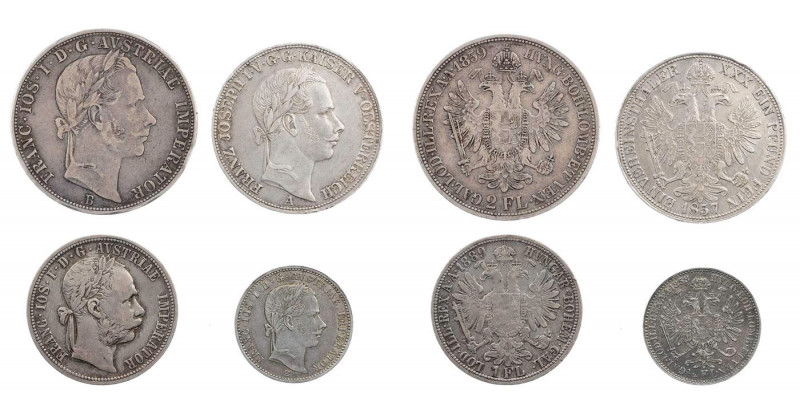 KAISERREICH
 Lot Silbermünzen Franz Josef I., 1848-1916, Vereinstaler 1857 A, D...