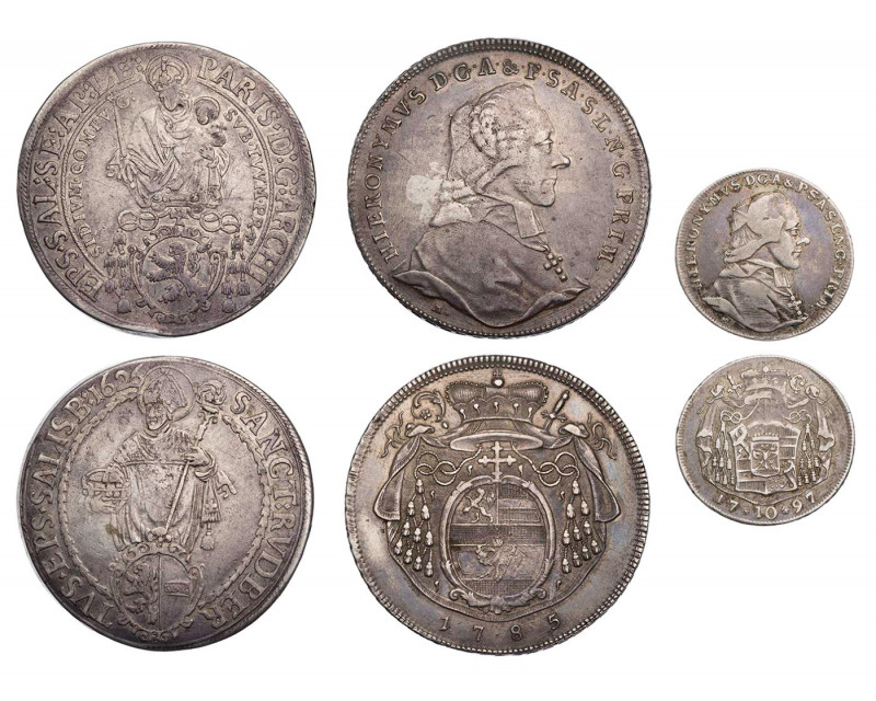 SALZBURG
 Lot Silbermünzen Paris von Lodron, 1619-1653, Reichstaler 1626, Zöttl...