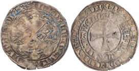BELGIEN HAINAUT (HENNEGAU)
Johann IV. von Brabant, 1418-1427. Doppelgroschen (Double gros) o. J. (1420/1421) Valenciennes Vs.: Wappenschilde von Brab...