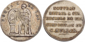 FRANKREICH 1. REPUBLIK, 1792-1804.
Directoire, 1795-1799. Essai de monnaie o. J. v. C. Müller Maz. 327. 5.13 g. R ss