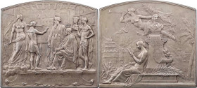 KUNSTMEDAILLEN JUGENDSTIL / ART DECO
Borrel, Alfred, 1836-1927. Versilberte Bronzeplakette 1895 bei Monnaie de Paris Auf das 100-jährige Jubiläum der...