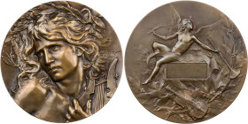 KUNSTMEDAILLEN JUGENDSTIL / ART DECO
Coudray, Marie-Alexandre-Lucien, 1864-1932. Bronzemedaille o. J. (1899) bei Monnaie de Paris Orphée. Vs.: Büste ...