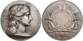 KUNSTMEDAILLEN JUGENDSTIL / ART DECO
Daniel-Dupuis, Jean-Baptiste, 1849-1899. Silbermedaille o. J. (1891/1888) bei Monnaie de Paris Prämie, Vs.: REPU...