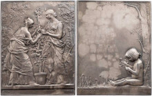 KUNSTMEDAILLEN JUGENDSTIL / ART DECO
Daniel-Dupuis, Jean-Baptiste, 1849-1899. Silberplakette 1892 (Vs.) / o. J. (1899/1901, Rs.) bei Monnaie de Paris...