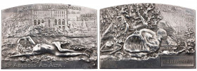 KUNSTMEDAILLEN JUGENDSTIL / ART DECO
Grégoire, René, 1871-1945. Silberplakette 1909 Prämie des Institut océanographique von Monaco, Vs.: nackte Natur...