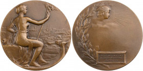 KUNSTMEDAILLEN JUGENDSTIL / ART DECO
Lamourdedieu, Raoul, 1877-1953. Bronzemedaille 1910/1911 bei Monnaie de Paris Prämie des Internationalen Kongres...