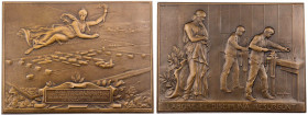 KUNSTMEDAILLEN JUGENDSTIL / ART DECO
Lechevrel, Alphonse-Eugène, 1848-1924. Bronzeplakette o. J. (1893 oder später) bei Monnaie de Paris École Theoph...