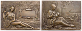 KUNSTMEDAILLEN JUGENDSTIL / ART DECO
Pillet, Charles, 1869-1960. Bronzeplakette o. J. (um 1900) bei Monnaie de Paris Assistence publique de Paris. Vs...