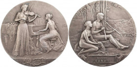 KUNSTMEDAILLEN JUGENDSTIL / ART DECO
Pillet, Charles, 1869-1960. Silbermedaille o. J. (1907) bei Monnaie de Paris Musique. Vs.: Geigenspielerin mit F...