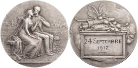 KUNSTMEDAILLEN JUGENDSTIL / ART DECO
Pillet, Charles, 1869-1960. Silbermedaille o. J. (1909) bei Monnaie de Paris Mariage. Vs.: Brautpaar auf Bank im...