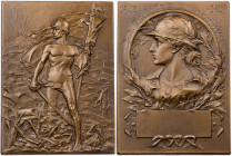 KUNSTMEDAILLEN JUGENDSTIL / ART DECO
Prud'homme, Georges-Henri, 1873-1947. Bronzeplakette 1916 bei Monnaie de Paris Schlacht von Verdun, Prämie, Vs.:...